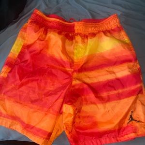 Air Jordan Shorts Orange Red Yellow Tie Die